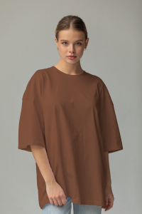 WOMEN'S T-SHIRT (BROWN) | Women's Oversize T-shirt | Retro Store